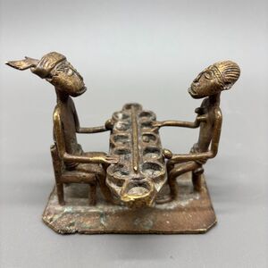 Akan Ashanti Gold Weight Style Brass Mancala Sculpture Ghana African Vintage 3"